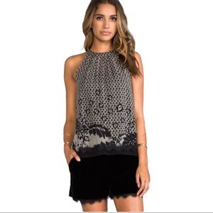 Diane von Furstenberg Parvati Print silk Lace top
